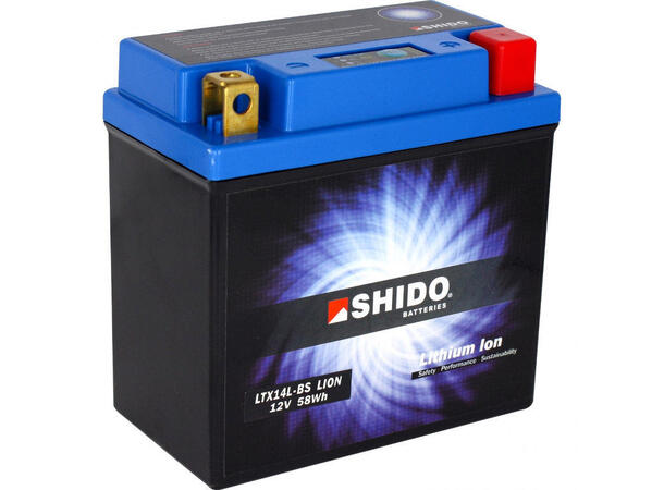 Shido LTX14L-BS Lithium Batteri 12V, 4Ah, 48Wh, 150x87x145 